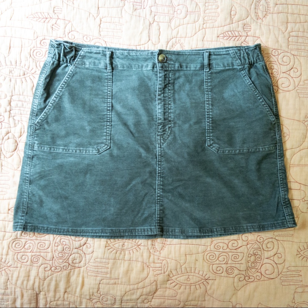 AEO High Waisted Corduroy A-Line Mini Skirt
